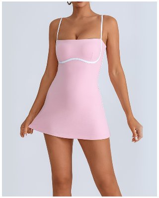 Color-Block Built-In Bra Tennis Dress II