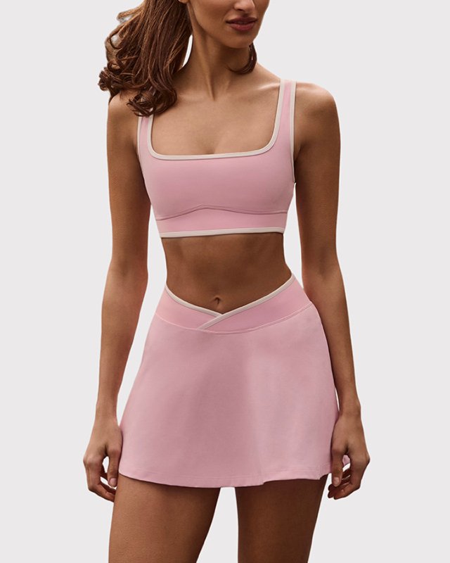 Built-In Bra Halter Tennis Training Top — tennis & golf development style SD-0038