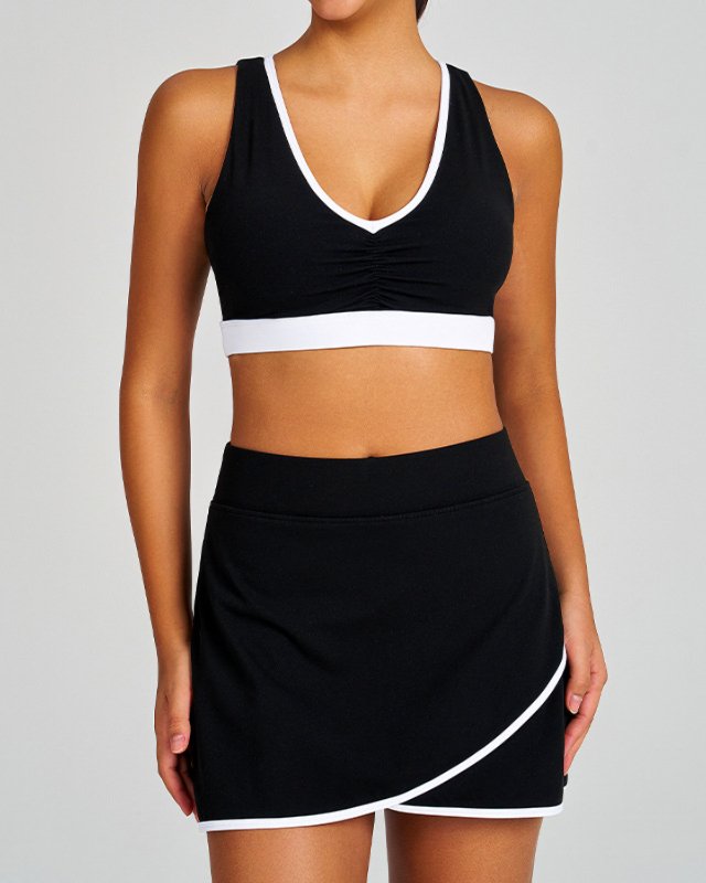 Quick-Dry Color-Block Tennis Sports Bra — tennis & golf development style SD-0047