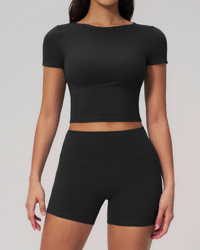 Quick-Dry Short-Sleeve Bike Shorts — yoga sets development style SD-0204