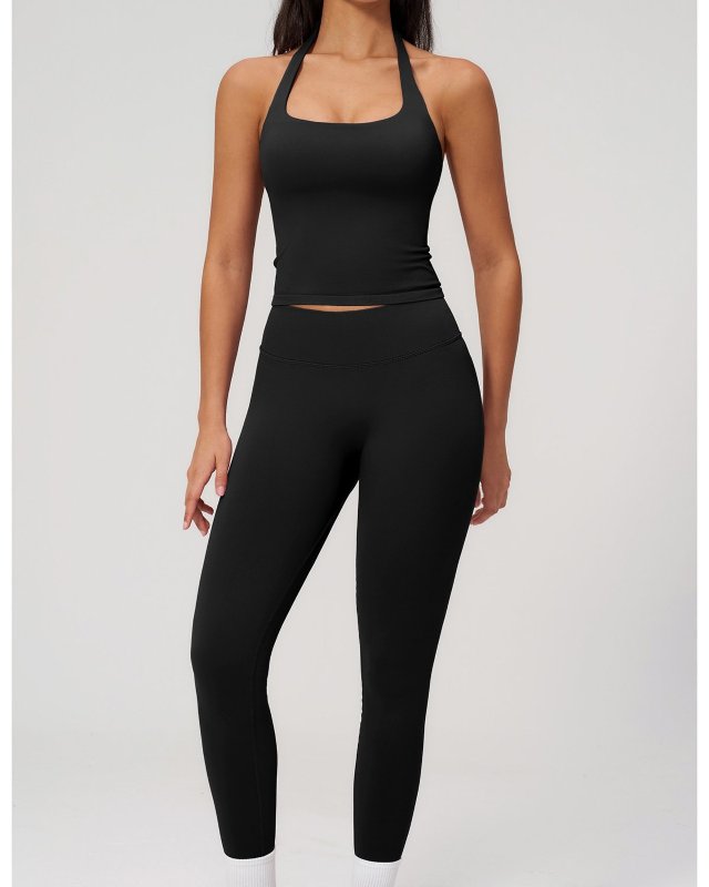 High-Stretch Seamless Open-Back Yoga Set — yoga sets development style SD-0205