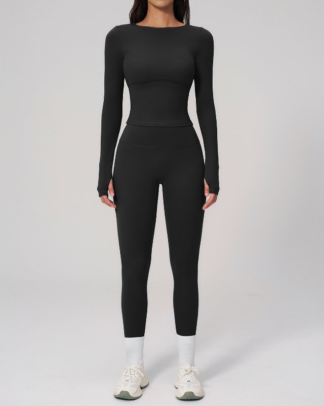 High-Rise Long-Sleeve Leggings — yoga sets development style SD-0235